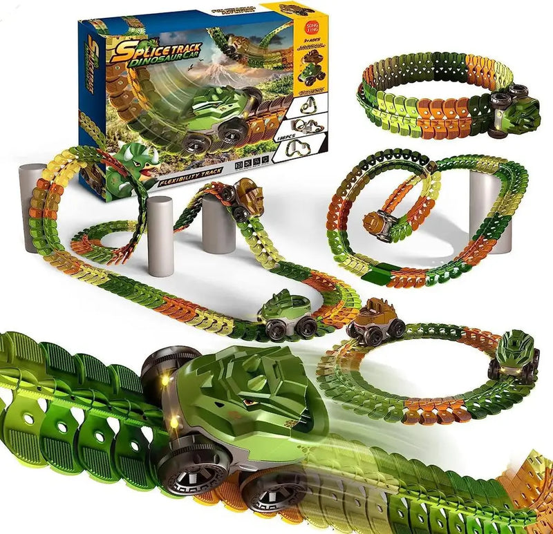 Pista de coches de dinosaurios radicales 360