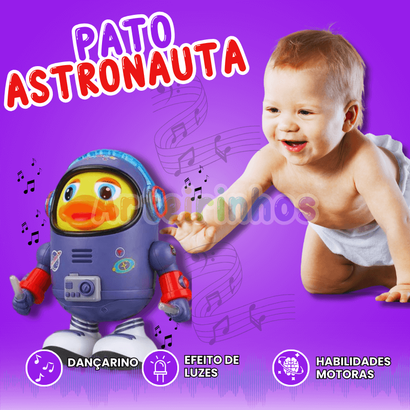 Pato astronauta bailando - Arteirinhos