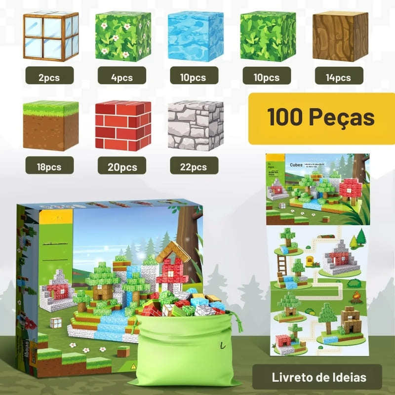 Juguete de construcción educativo magnético - Minecraft