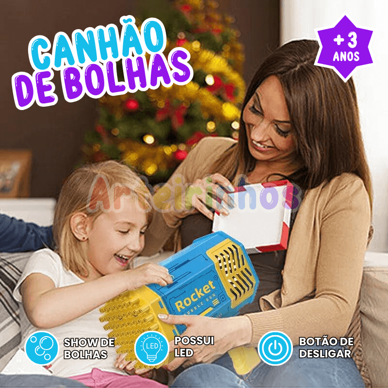 Canhão de Bolhas 69 Furos Rocket (GRANDE)
