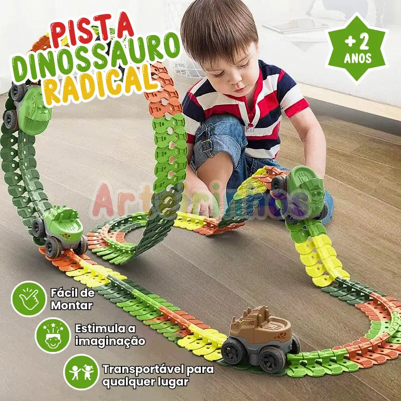 Pista de coches de dinosaurios radicales 360