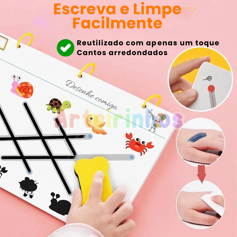 Caderno Montessori - Treina a Coordenação Motora 4 OPÇÕES