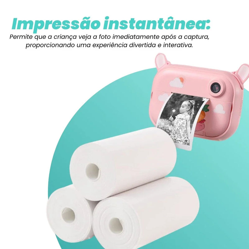 Kit 5 Rolos de Papel Térmico para Câmera Digital Infantil